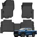 Auxko All Weather Floor Mats Fit for Nissan Frontier 2026 2025 2024 2023 2022 Crew Cab(Not for 2nd with Under Seat Speaker) TPE Liners Frontier Set All Season Odorless Anti-Slip