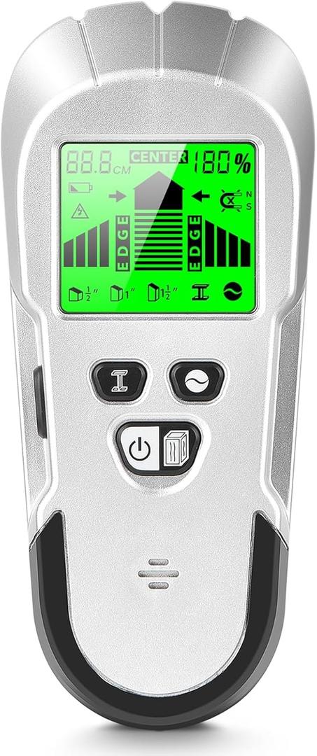 Stud Finder - 6 in 1 Electronic Wood Detector with Upgraded HD LCD Display for Detecting Edges and Centers of Metal, AC Wire, Wood, and Studs