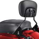 Benlari Passenger Backrest Sissy Bar, Detachable Quick Release Sissy Bar Backrest Fit for Harley Davidson Street GlideElectra Glide Road Glide Road King 2009-2024, Chrome (Black-01)