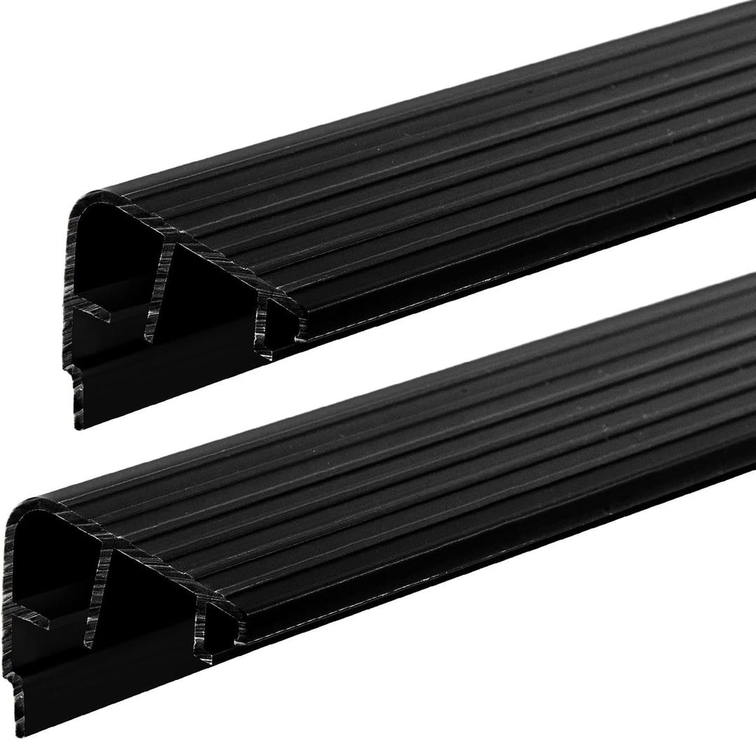 2 Pcs 36" L Fixed Vinyl Sill Threshold Cap 1-3/8 Inches High, Black