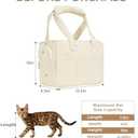Dog Purse Carrier for Small Dogs Rabbit cat with Large Pockets, Cotton Bag, Dog Carrier Soft Sided, Collapsible Travel Puppy Carrier (Beige, 13.6" L x 6.5" W x 10" H)