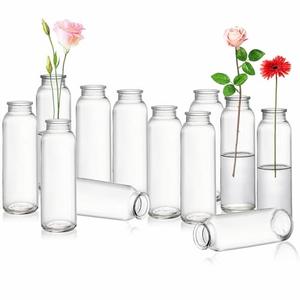 Lyellfe Set of 12 Glass Bud Vase, Clear Vases for Flowers, Small Vintage Floral Vase in Bulk for Centerpieces, Office, Dinning Table, Wedding Reception