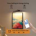 Dimmable Cordless Picture Light for Wall 16n, 5000mAh Rechargeable Battery Wall Sconce Art Light, CRI 95+ 350LM Wall Light for Gallery Artwork, Paintings, Photo, Portraits - Black