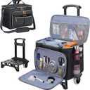 Teachers Rolling Tote Cart, Tote Bag with Wheels Spacious Wheeled Storage for Teachers: Holds Sewing Supplies, Laptop & Books