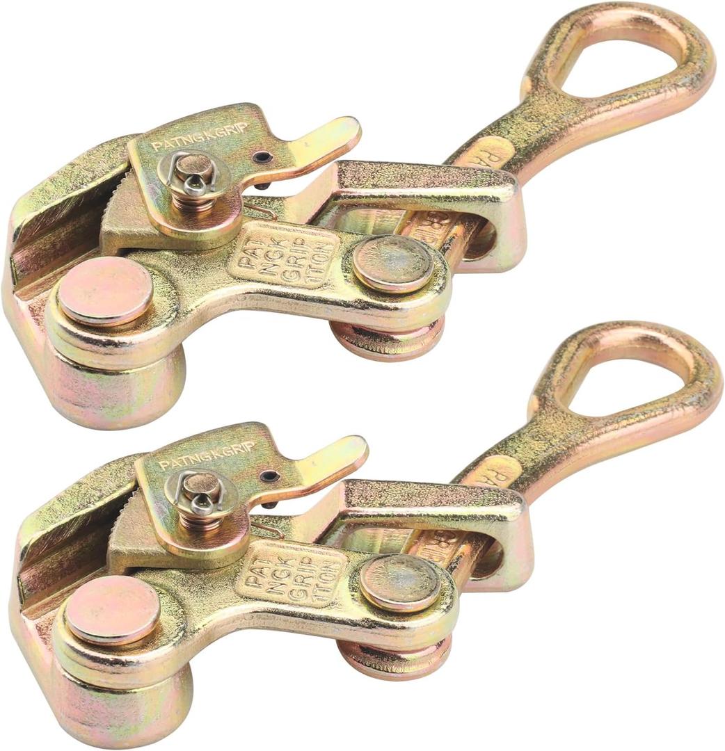 2 PCS Cable Grip Steel Wire Puller 1 Ton - 2210lb Pulling Load Cable Puller Tool for Wire Rope, Widely Used-Suitable for all Kinds of Steel Cables and Cables, by GENHAKON.