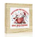 Winter Coffee Bar Decor for Kitchen Winter Snowman Decor for Home Christmas Coffee Bar Decorations for Party 6 x 6 inches 09