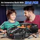 Sports Car Building Blocks Set for Adults, La Voiture Noire 1:10 Scale Race Car Model Building Toy Set Super Cars Display Model Collectible Set Gifts for Boys Teens Age 8+ (1949PCS)