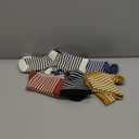 5 Pairs Retro Striped Crew Socks Cute Casual Quarter Socks for Women Girls, Size: 5.5-9