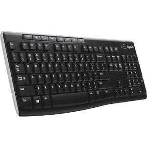 Logitech K270 Wireless Keyboard for Windows, 2.4 GHz Wireless, Full-Size, Number Pad, 8 Multimedia Keys, 2-Year Battery Life, Compatible with PC, Laptop, Black