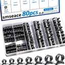 smseace Spring Hose Clamp Assortment kit 7-18mm 8-sizes Constant Tension Hose Clamp used for Fuel LineVacuum HoseAir Hose Spring Band Hose Clamp Kit