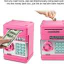 Piggy Bank, Toys for Girls Ages 5-7, 8-10, Electronic ATM Password Cash Coin Can Auto Scroll Paper Money Saving Box Toys for 6 7 8 9 10 11 12 Year Old Girl Christmas Birthday Gifts (Pink)