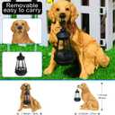 Baquler Garden Dog Statues Outdoor Decor, Resin Solar Lights Outdoor Statue Led Garden Decorations Windproof Lamp Lawn Ornaments Front Yard Decorations Outdoor for Porch Home Patio(Golden Retriever)