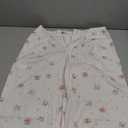 Women's Beige Floral Wide-Leg Pants - High-Waisted Pleated Summer Trousers, M