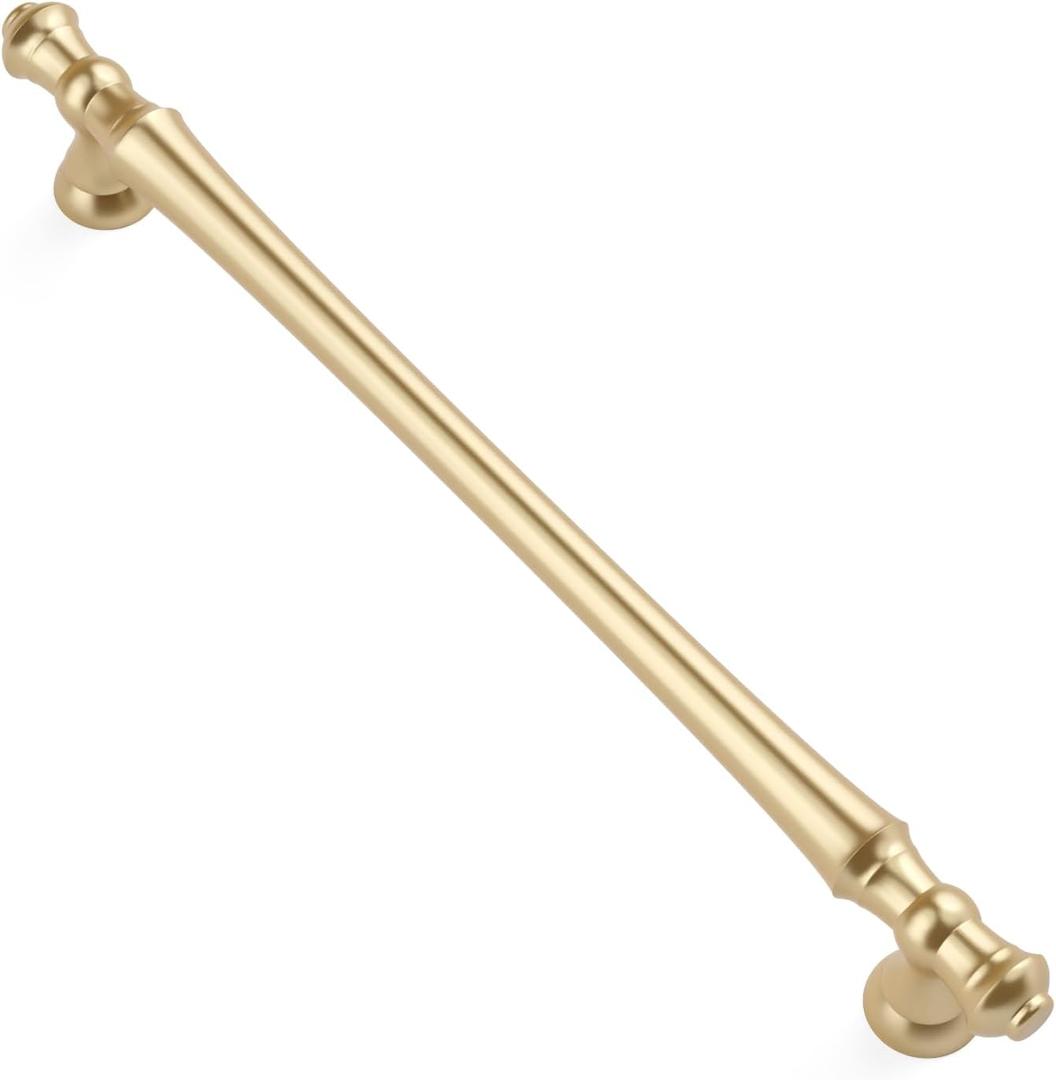 Asidrama 10 Pack 10 Inch(254mm) Gold Kitchen Cabinet Handles, Cabinet Pulls Kitchen Cabinet Hardware for Cupboard Drawer Pulls (10" Hole Center)