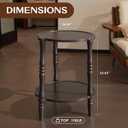 Accent Wood End Table, 2-Tier Round Bedside Table, Natural Side Table Nightstand for Family, Bedroom, Living Room, Handcrafted Finish, Walnut, 16.5 inch