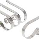 Haute Decor The Original MantleClip Stocking Holder- 4 Pack (Silver) - Hang Christmas Stockings Safely and Securely from Mantels Up to 3 Inches Thick