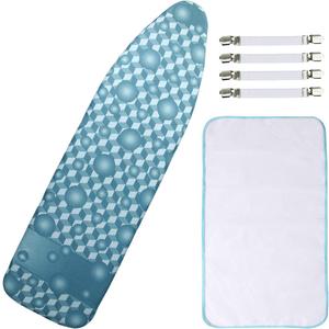 Dalykate 15x54 Ironing Board Cover and Pad with Elastic Edge and Scorch and Stain Resistant Thick Padding Ironing Board Covers 4 Fasteners and Protective Scorch Mesh Cloth (Berry Blue)