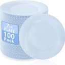 7 Inch Blue Plastic Plates, 100 Count Disposable Heavy Duty Dessert Plates, Disposable Blue Salad Plates,Premium Hard Plates for Party, Weddings & Events