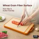 KYNATE Stainless Steel Cutting Board  Double Sided Steel & Wheat Straw | Includes Chefs knife & Sharpener | Chopping Board for Kitchen,for Meat, Dishwasher Safe, Non Toxic,Easy to Clean, Large 16x11