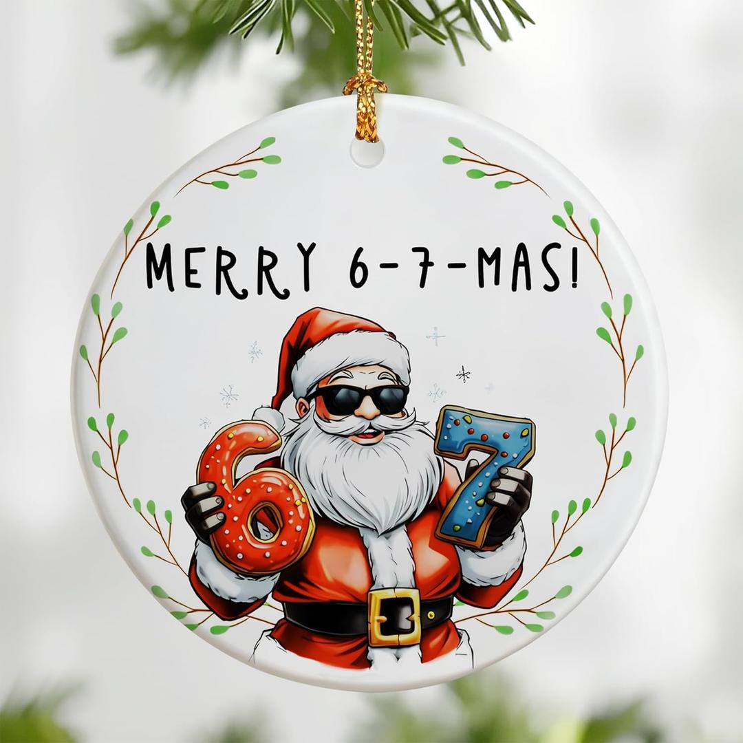 Six Seven Christmas Ornament, Funny 67 Meme Ornament, Six Seven Ornaments, Funny Christmas Ornaments 2025, 6-7 Viral Meme Holiday Decor, Teen Gen Alpha Xmas Gift, 67 Gift, Stocking Stuffers for Teens