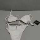 Women's Halter String Bikini Set Sexy Tie Side Thong Cheeky Two Piece Swimsuits Solid Colour Bathing Swimwear White Small