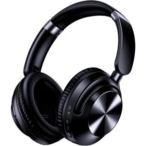 TAGRY Hybrid Active Noise Cancelling Headphones 100H Playtime Wireless Over Ear Bluetooth Headphone with Fast Charging HiRes Audio Comfort Earcups Headsets for Travel Home Office Phone PC Black