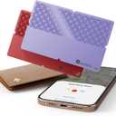 2026 [Apple MFi Certified] (iOS Only) Bluetooth Tracker Smart Card for Apple Find My iPhone Wallet GPS Tracker, 5-10 Years Staying Power, Keys Finder and Item Locator for Keys, Bags, Passport (2 Pack Red+Purple)