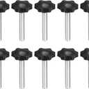 M8 x 60mm Thread Clamping Knob, Thumb Screw, Star Hand Knob Tightening Screw Knob for Machinery, 10Pcs