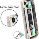 FAteamll Case for iPhone 14 Plus Matte Finish Heavy Duty Soft Back Cover with Reinforced Corners TPU Soft Bumper Retro Cassette Tape Case Compatible with iPhone 14 Plus