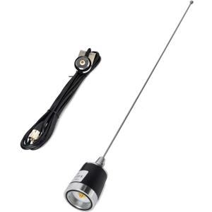 HYS Dual Band NMO Antenna, 144/430Mhz UHF VHF 21inches Antenna with 4meter(13.1ft) PL259(UHF Male) RG58 Coax Cable Bracket Mount for Yaesu Motorola ICOM Kenwood Truck Car Mobile Radio Transceiver