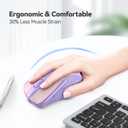 TECKNET Wireless Mouse, 2.4G Ergonomic Optical Mouse, Computer Mouse for Laptop, PC, Computer, Chromebook, Notebook, 6 Buttons, 24 Months Battery Life, 2600 DPI, 5 Adjustment Levels, Gradient Lavender