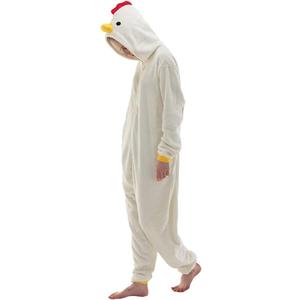 Snug Fit Unisex Adult Onesie Pajamas, Flannel Cosplay Animal One Piece Halloween Costume Sleepwear Homewear (Chicken, X-Large)