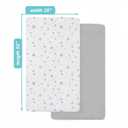 American Baby Company 2 Pack 100% Natural Cotton Fitted Crib Sheets 52" x 28" - Soft, Breathable, Hypoallergenic & Gentle Toddler Bed Sheets, Super Stars and Gray, Neutral for Boys & Girls