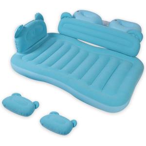 Inflatable Car Mattress Bed, SUV Air Mattress with Electric Air Pump, 2 Inflatable Pillows, Suitable for Home,Outdoor,Camping and Travelling Car Sleeping Pad (Sky Blue)