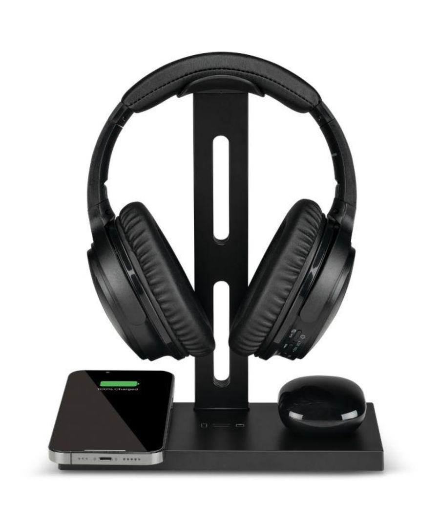 iLive Deskmate 5-in-1 Headphone Stand & Wireless Charger