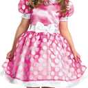Disney Minnie Mouse Pink Dress Costume for Girls, Official Disney Costume, Todder Size Medium (3T-4T)