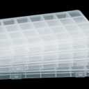 4Packs 28 Grids Bead Organizer Plastic Organizer Box with Fixed Dividers-Jewelry, Accessories, and Small Parts Container Clear Box for Jewerly Beads, Sewing, Drawing