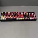 FOPETT Keyboard and Mouse Sets, Wireless, Reliable 2.4 GHz Connectivity for PC,Laptop,Smart TV and More (Black Colorful)
