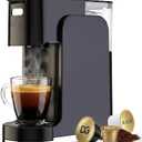 All-in-1 Single Serve Coffee Machine, Hot and Iced Coffee Maker for Ground Coffee, K-Cup Pod, NES Original and DG Pod, 20 Bar Espresso Coffee Maker, Customizable Brew Volume, Heats up in 3 seconds