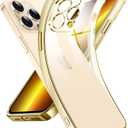 Supdeal Crystal Clear Case for iPhone 13 Pro Max, [Not Yellowing] [Military Grade Drop Tested] Shockproof Protective Phone Case Soft Silicone Slim Cover with Camera Protection, 6.7 inch, Gold