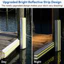 DEDU Dock Bumpers 36 Inch 1 Pack, Boat Dock Bumpers with Upgrade Reflective Strip and Stainless Steel Screws, Dock Fenders Bumper Guards Piling Bumper Marine Grade for Vertical and Horizontal (White)