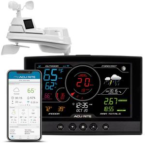 AcuRite Iris (5-in-1) Home Weather Station with Direct-to-Wi-Fi Wireless Display and Alerts for Remote Monitoring Indoor/Outdoor Temperature and Humidity with Wind Speed/Direction (01544M)