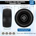 11x6.00-5 Flat Free Tire,2 Pack 11x6.00-5 Tires for Zero Turn Mower With 3/4 & 5/8" or 1/2 Bearing,6"-8" Centered Hub,11x6-5 Lawn Mower Tires Flat Free,Load 400lbs