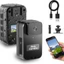 AEZ 1080P Body Camera, Waterproof Wearable POV Camera with WiFi APP Control, 480-Min Battery, Portable Body Cam with Back Clip & Base for Vlogging Travel Outdoor Sports Security Work (No SD Card)