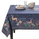 Maison d' Hermine Table Cloth Rectangle Table 100% Cotton 60 x 90 Inches Fall Tablecloth Reusable Everyday Use for Thanksgiving Christmas Decorations Dining Farmhouse Party (Christmas Joy)