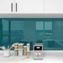 Teal Blue Glossy Contact Paper for Countertops 23.6"x118" Glossy Colorful Shiny Peel and Stick Wallpaper Waterproof Self Adhesive DIY Wall Paper for Kitchen Cabinet Table