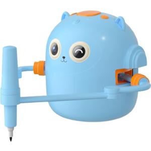 Drawing Robot for Children Featuring 100 Cards and 2 Pens Educational Game, Blue