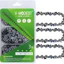 3-Pack 6 Inch Chainsaw Chains Replacement 1/4" Pitch 37 Drive Links .043" Gauge Low Kickback Chain Blade, Superior Lubrication for 6" Mini Cordless Electric Chain Saw