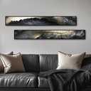 Large Framed Neutral Abstract Vertical Wall Art Decor for Hallway, 2 Piece, 63"L x 10"W