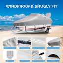 Boat Covers 17-19ft, Heavy Duty 1200D Oxford Waterproof Trailerable Boat Cover, UV Resistant Bass Boat Covers with Motor Cover, Fits V-Hull Tri-Hull Fish&Ski Boat, Runabout